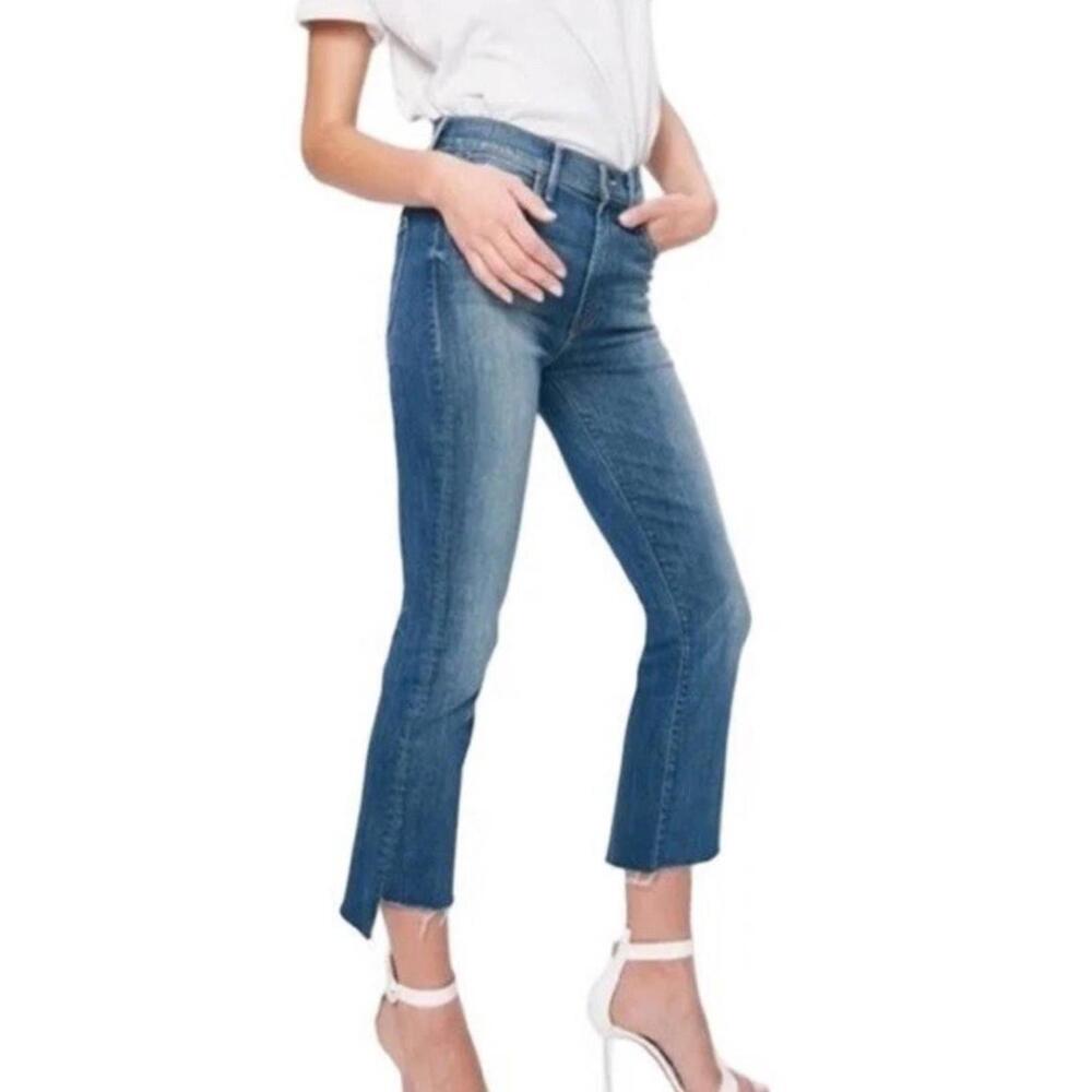 Mother The Insider Crop Step Fray Not Rough Enough Jeans Sz 27 Raw‎ Hem Cropped